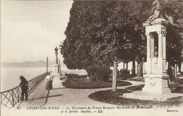 Evian Le monument du Prince Grégoire Bassaraba de Brancovan et le Jardin Anglais. [1920]
