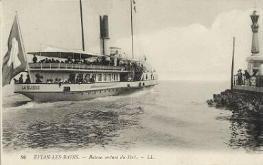 Evian Bateau sortant du port. [1900]