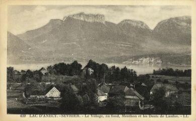 Lac d'Annecy Sevrier, le village, au fond, Menthon et les Dents de Lanfon. [1920]