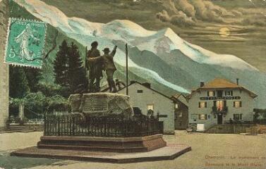 Le monument de Saussure et Le Mont-Blanc. [1910]