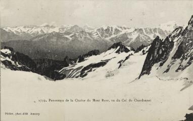 1733. Panorama de la Chaîne du Mont Rose, vu du Col du Chardonnet / Auguste et Ernest Pittier. Annecy Pittier, phot-édit. 1899-1922