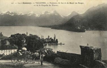 Lac d'Annecy Panorama du lac et du massif des Bauges vu de la chapelle du Thoron. [1900]