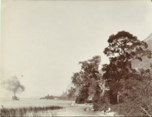 [Deux enfants sur la rive droite du lac entre Veyrier-du-Lac et Menthon-Saint-Bernard] / [non identifié]. [1910]