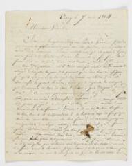 Général Dessaix : lettre autographe reçue du comte de Boigne concernant la première abdication de Napoléon Ier.