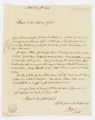 Gaspard Monge : lettre à l'intendant général Daru (18 septembre 1808).