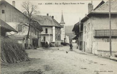 2036. Rue de l'Église et Bureau de Poste / Auguste et Ernest Pittier. Annecy Pittier, phot-édit. 1899-1922