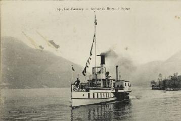 1631. Lac d'Annecy. Arrivée du Bateau à Duingt / Auguste et Ernest Pittier. Annecy Pittier, phot-édit. 1899-1922