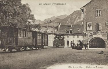 802. Arrivée du Tramway / Auguste et Ernest Pittier. Annecy Pittier, phot-édit. 1899-1922 La Savoie pittoresque