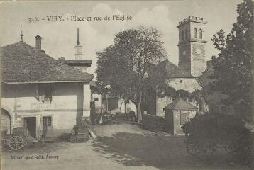 346. Place et rue de l'Église / Auguste et Ernest Pittier. Annecy Pittier, phot-édit. 1899-1922