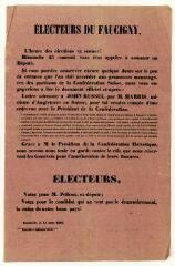Adresse électorale en faveur de Joseph Pelloux aux électeurs du Faucigny (24 mars 1869).