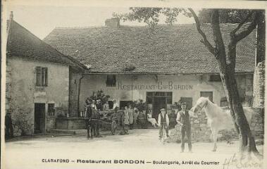 Clarafond Restaurant Bordon, boulangerie, arrêt de courrier. [1900]