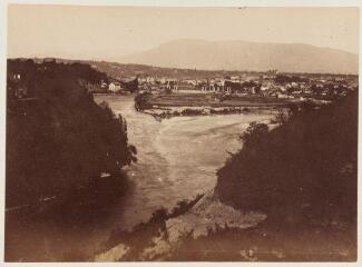 1 vue Carrouge, Genève. Excursion du 10 mars 1884 / Ernest Bovier.