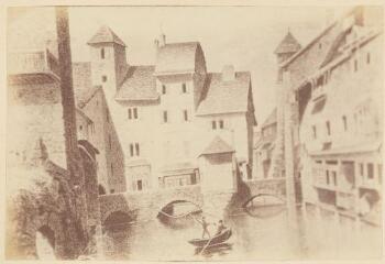 1 vue Souvenir du vieil Annecy avant 1830. Le pont Morens [Reproduction d'une gravure] / Ernest Bovier.