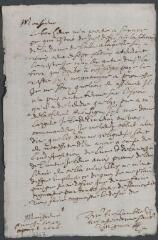 2 vues  - Lettre de Mignion à monsieur de Vallon concernant de l\'argent qu\'il a remis à madame de Lallée et celui qu\'on lui doit. Fait à Annecy. (ouvre la visionneuse)