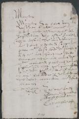 2 vues  - Lettre de Grangerat à monsieur de Vallon, seigneur de Saint-Christophe. Fait à Samoëns. (ouvre la visionneuse)